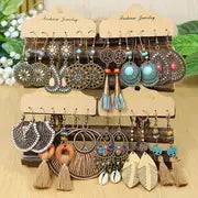 2 Pairs Women's Fashion Dangle Earrings Set