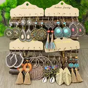 2 Pairs Women's Fashion Dangle Earrings Set