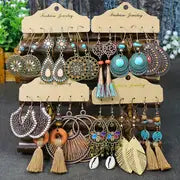 2 Pairs Women's Fashion Dangle Earrings Set