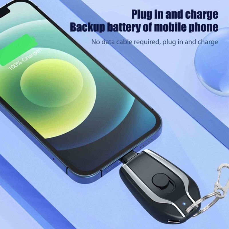Mini Keychain Power Bank Emergency Charger for Phones