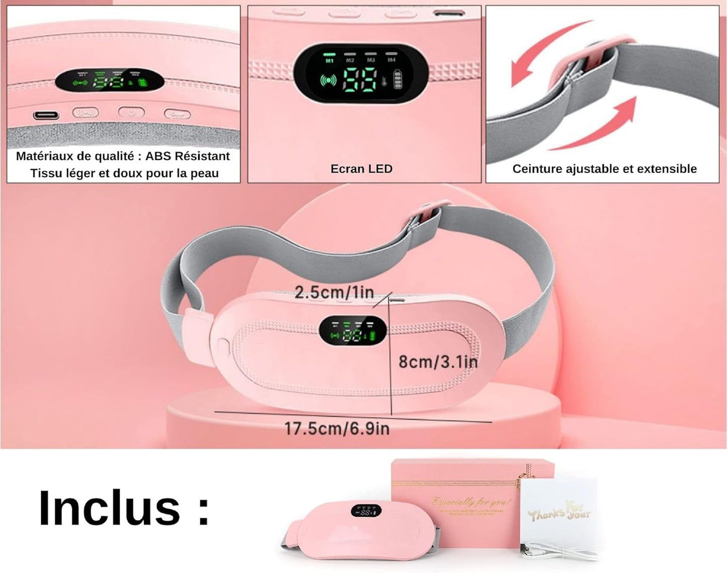 Digital Period Heating Pad & Vibrating Belt | 3 Heat Levels