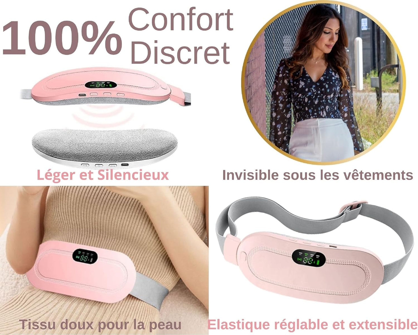 Digital Period Heating Pad & Vibrating Belt | 3 Heat Levels