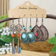 2 Pairs Women's Fashion Dangle Earrings Set