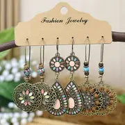 2 Pairs Women's Fashion Dangle Earrings Set