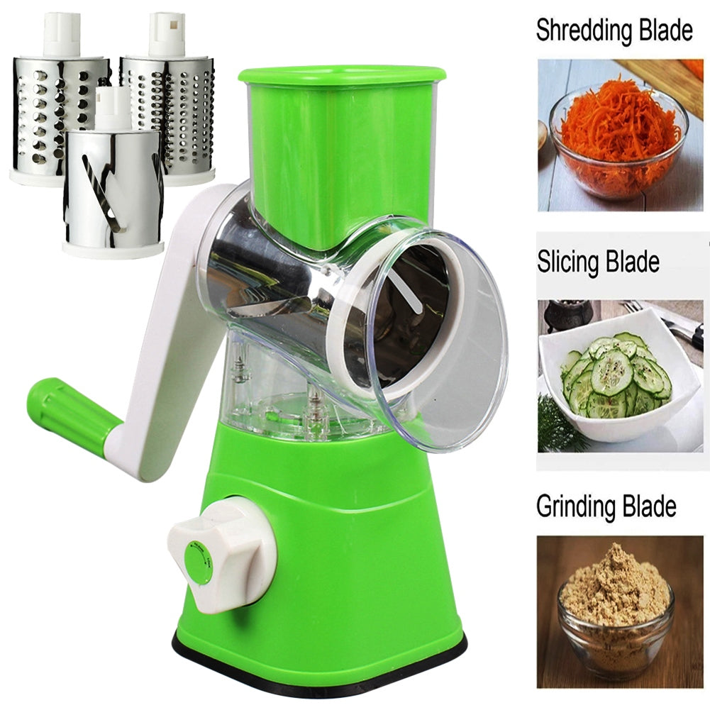 2 In 1 Multifunctional Manual Vegetable Table Top Drum Cutter Slicer(random Color )