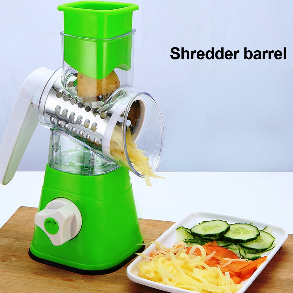 2 In 1 Multifunctional Manual Vegetable Table Top Drum Cutter Slicer(random Color )