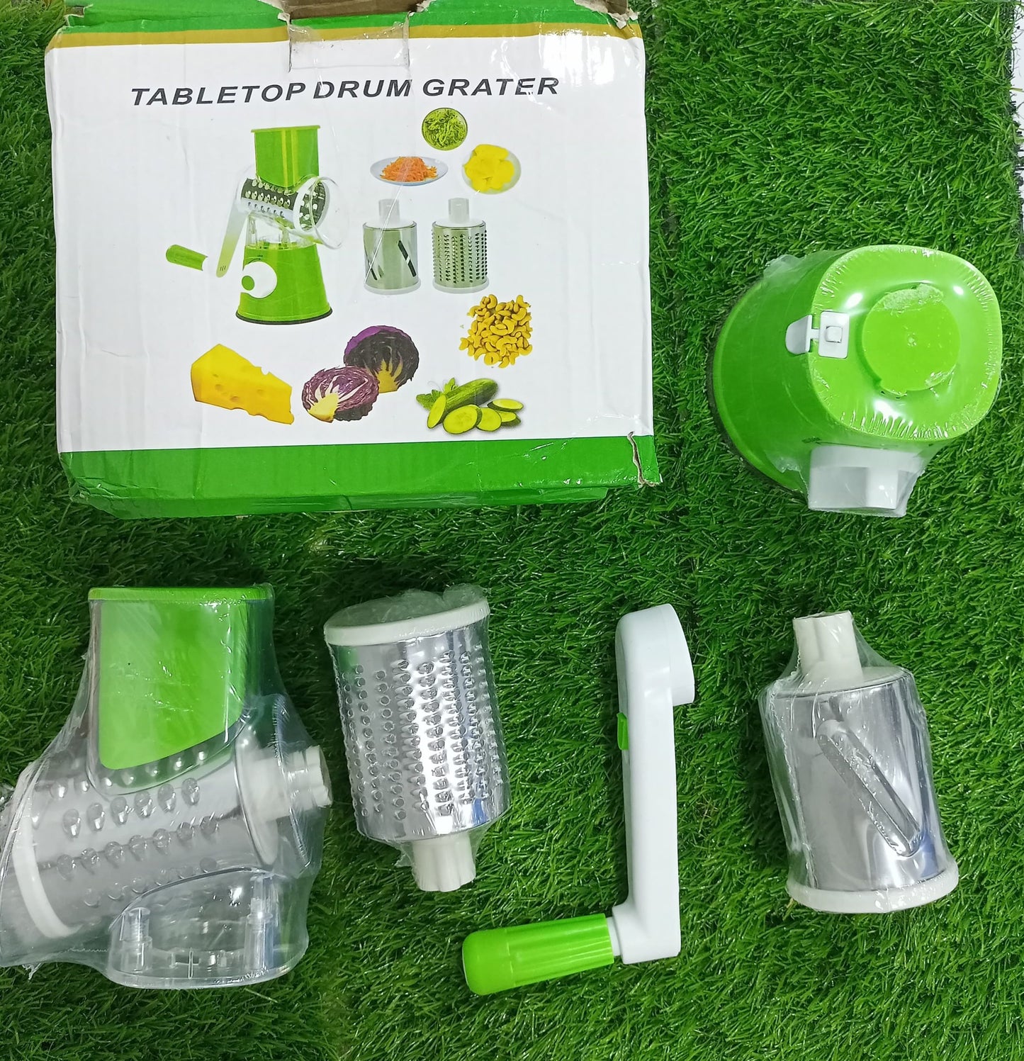 2 In 1 Multifunctional Manual Vegetable Table Top Drum Cutter Slicer(random Color )