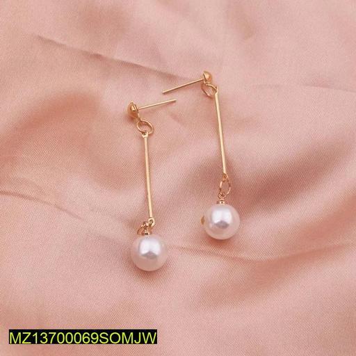 Stylish Single Pearl Drop Earrings For Girls