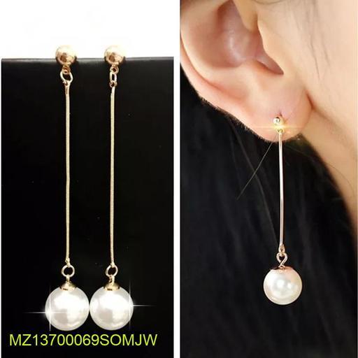 Stylish Single Pearl Drop Earrings For Girls