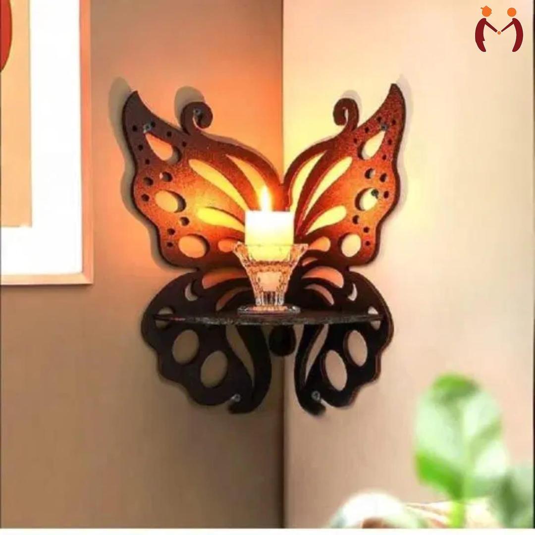 Wooden Butterfly Shelf, Pack Of 3