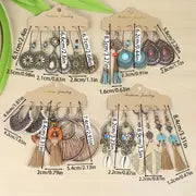2 Pairs Women's Fashion Dangle Earrings Set