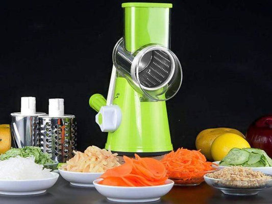 2 In 1 Multifunctional Manual Vegetable Table Top Drum Cutter Slicer(random Color )