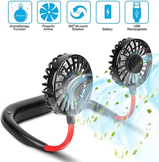 Hanging Neck Fan for Kitchen Folding Handheld Fan