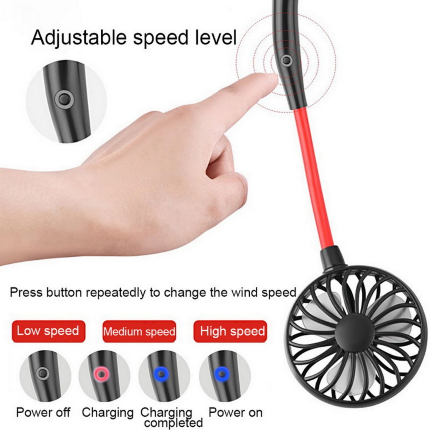 Hanging Neck Fan for Kitchen Folding Handheld Fan