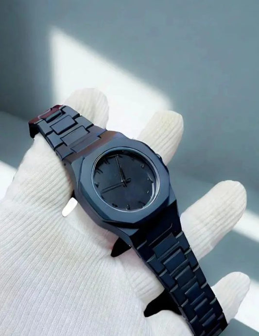 Full Black Aura Quartz Watch – Lightweight Design, , Premium Quality & Finish
