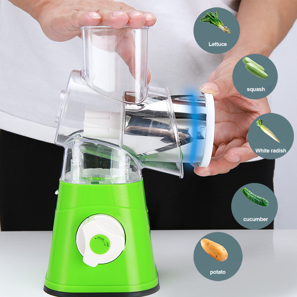 2 In 1 Multifunctional Manual Vegetable Table Top Drum Cutter Slicer(random Color )