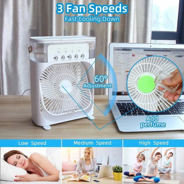 Portable Air Conditioner Fan  Usb Electric Fan With Led Night Light